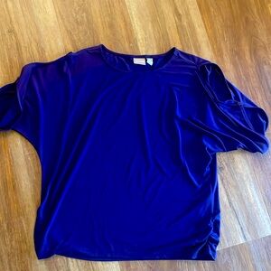 Purple open shoulder top